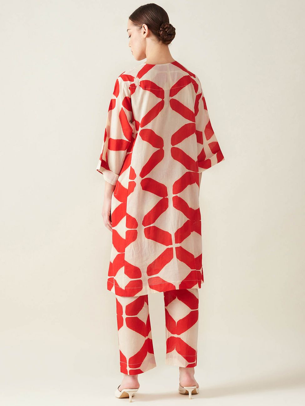 Red Embroidered Co ord Set