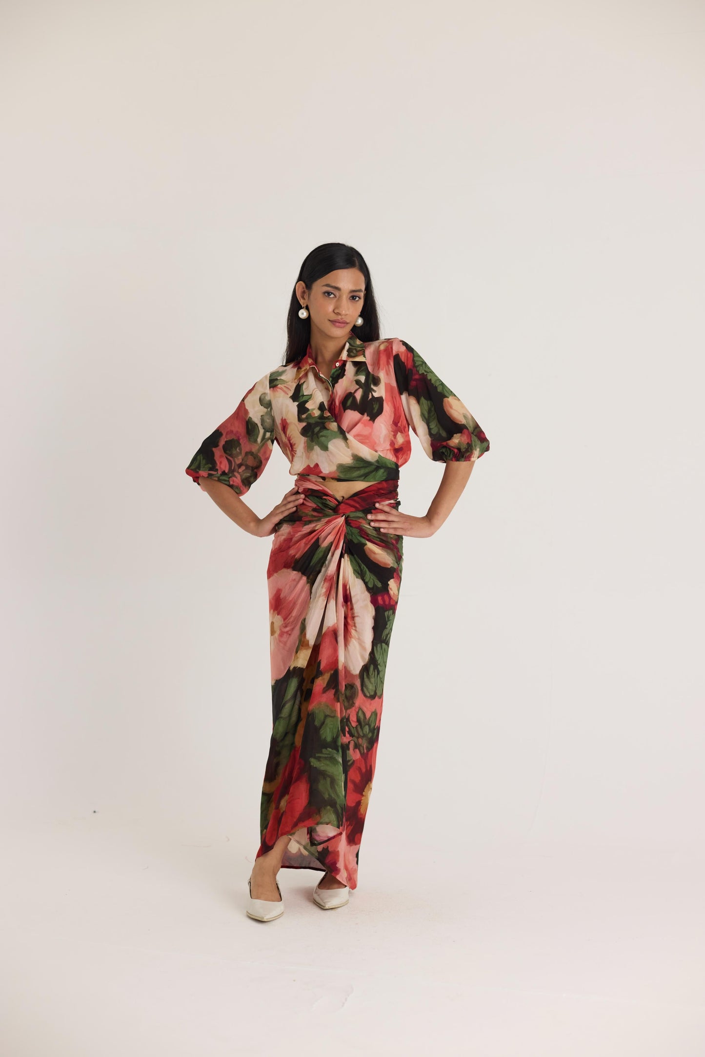 Scarlett Tie -up Top & Skirt Set