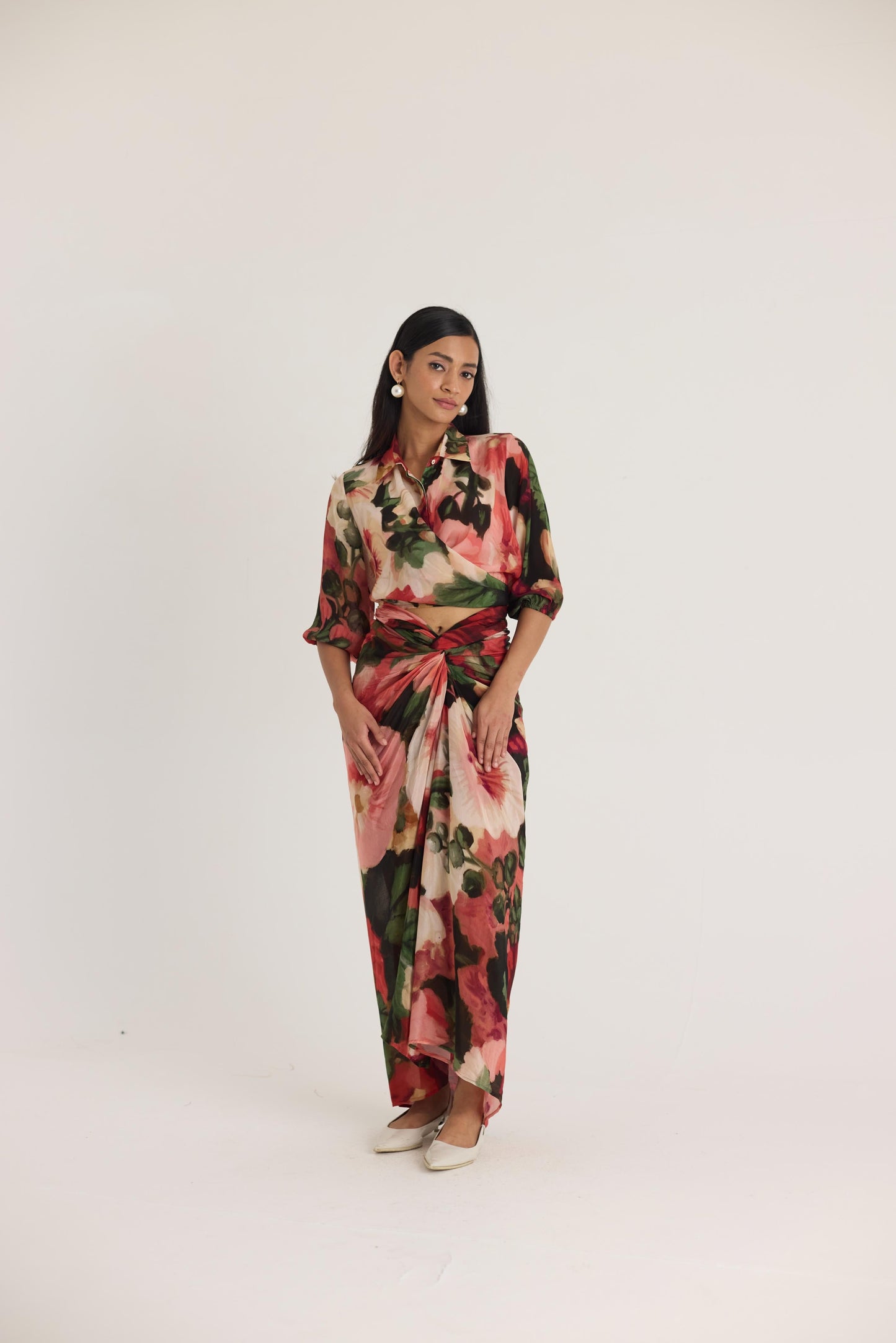 Scarlett Tie -up Top & Skirt Set