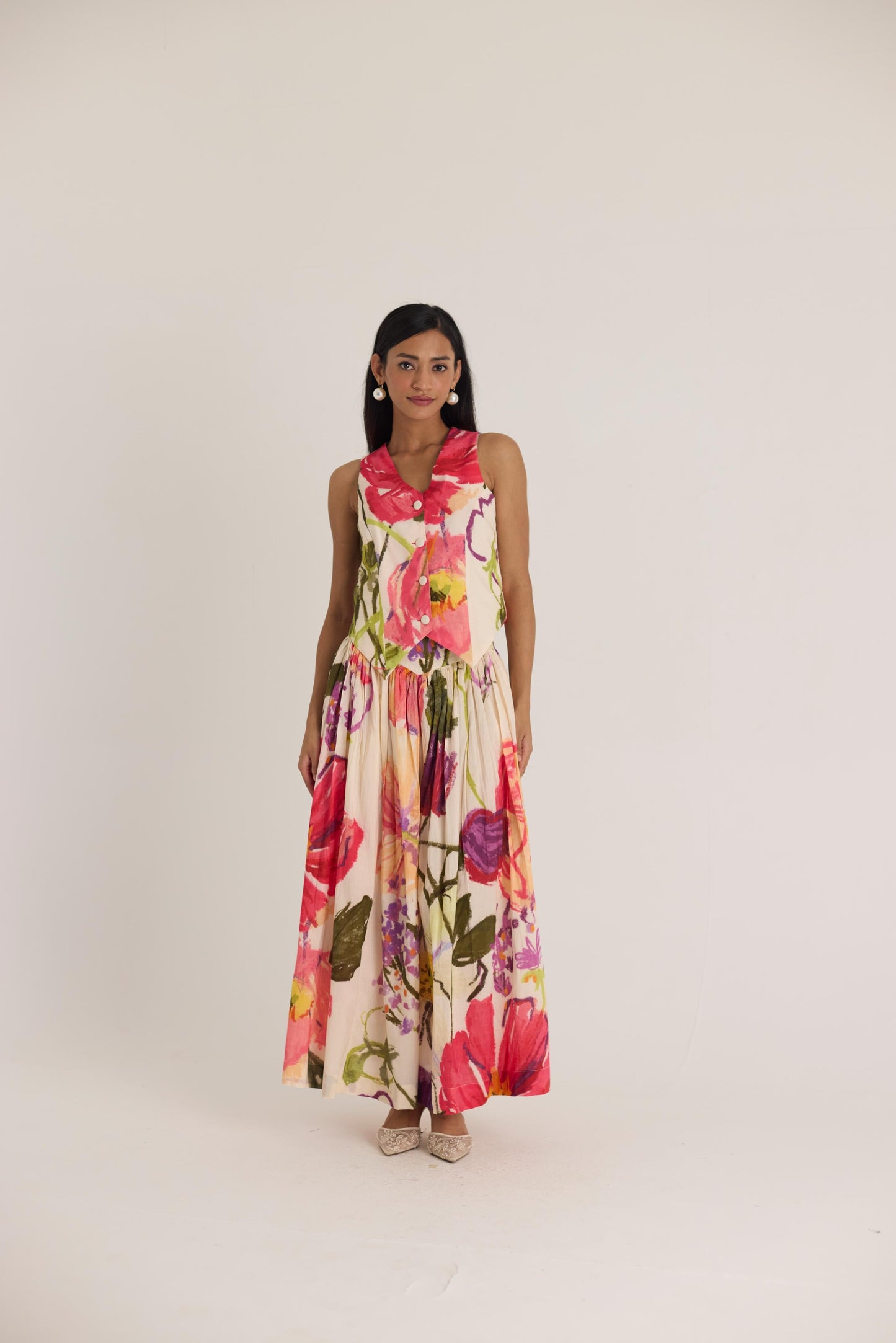 Dolly White Waistcoat & Skirt Set