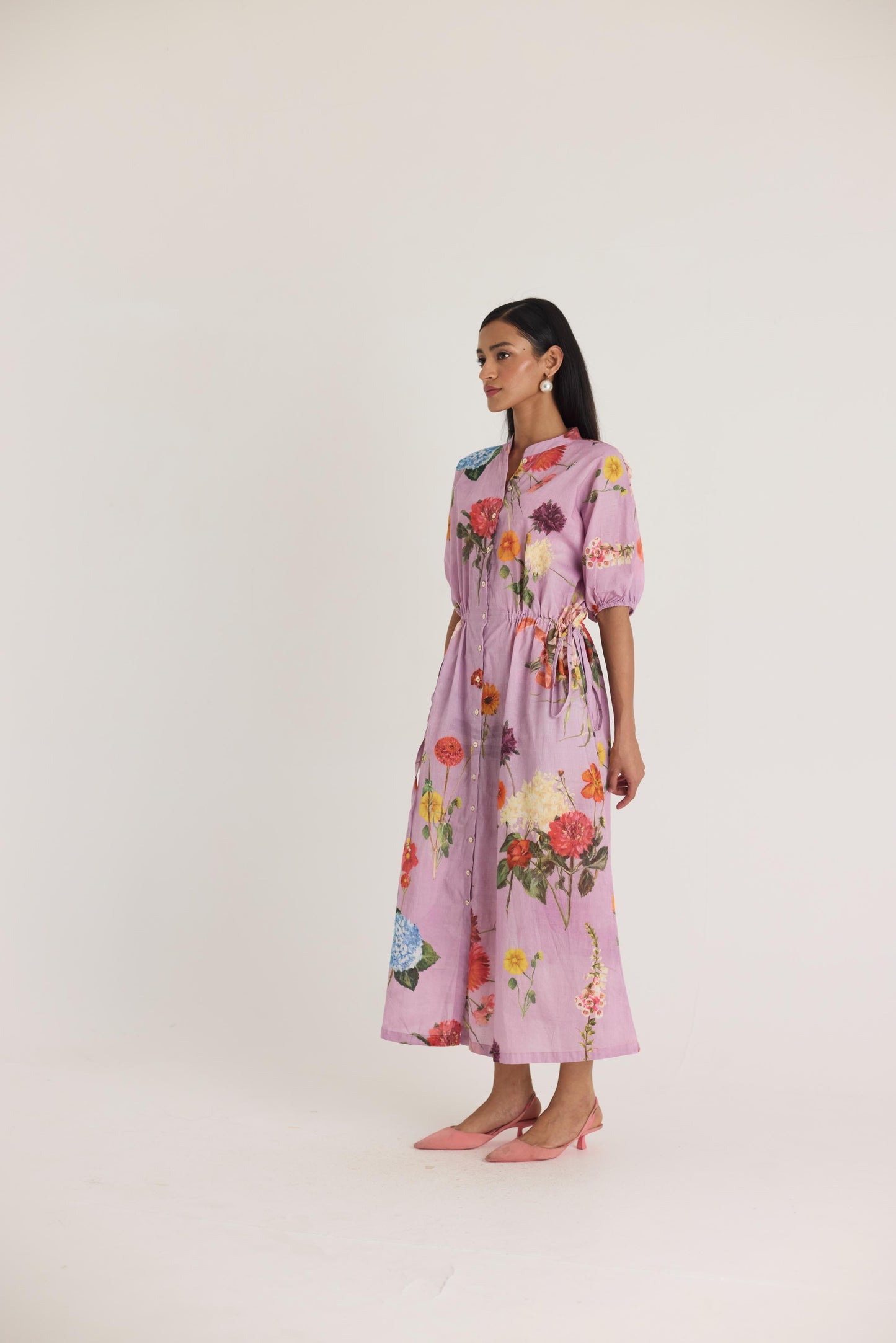 Giggle Berry Lilac Side Tie Up Dress