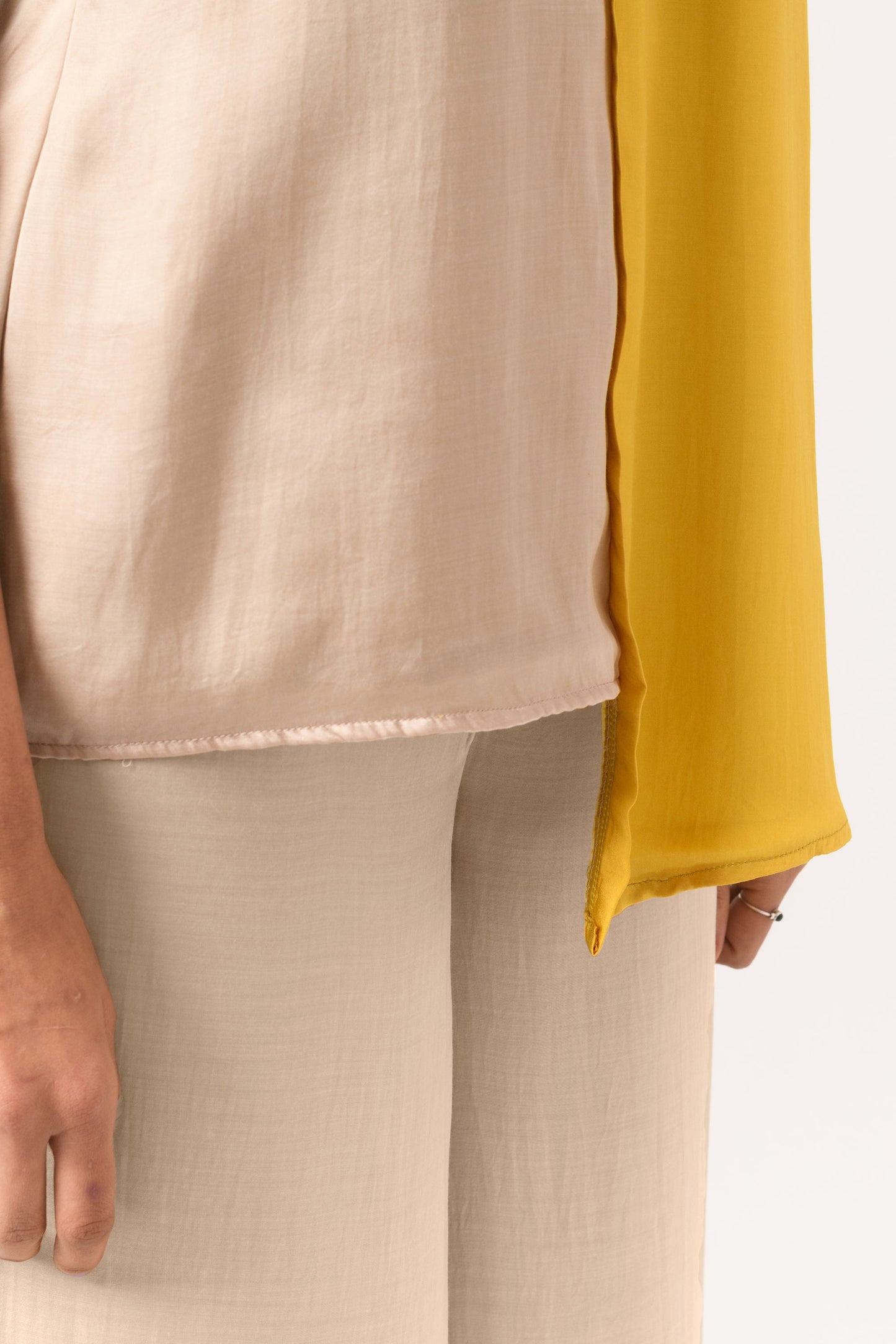 Ecru Yellow Halter Neck Blouse
