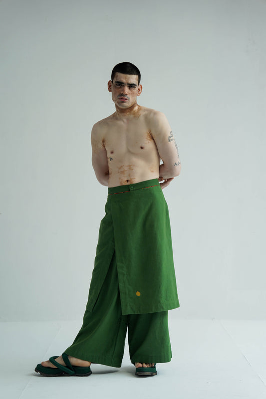 Green Drape Trouser