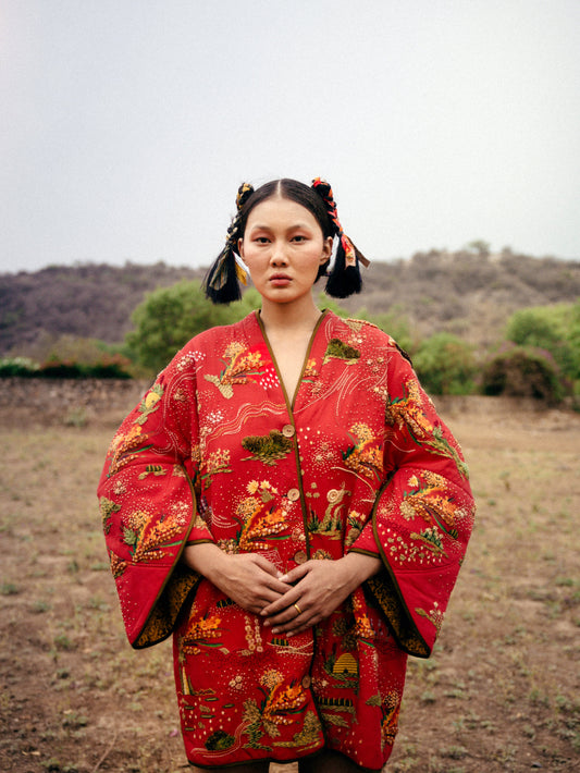 Red Firefly Puffer Jacket Dress