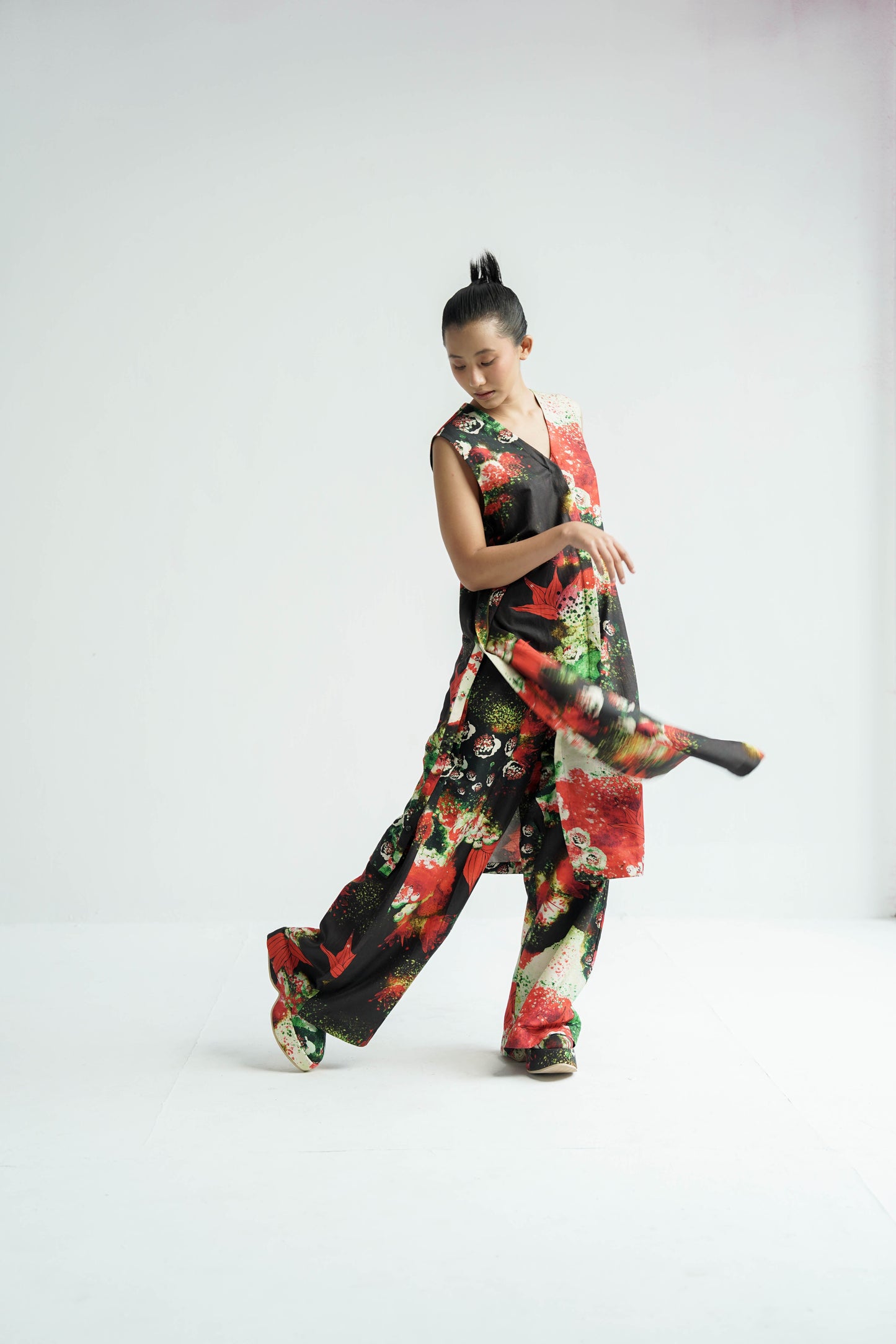 Red Florid Co-ord