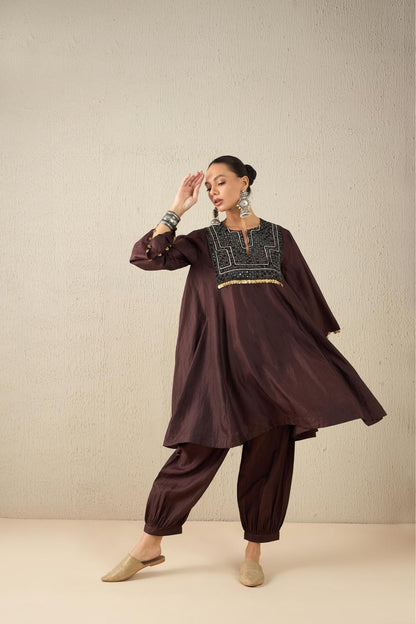 Afghani Silk Set (Coffee Brown)