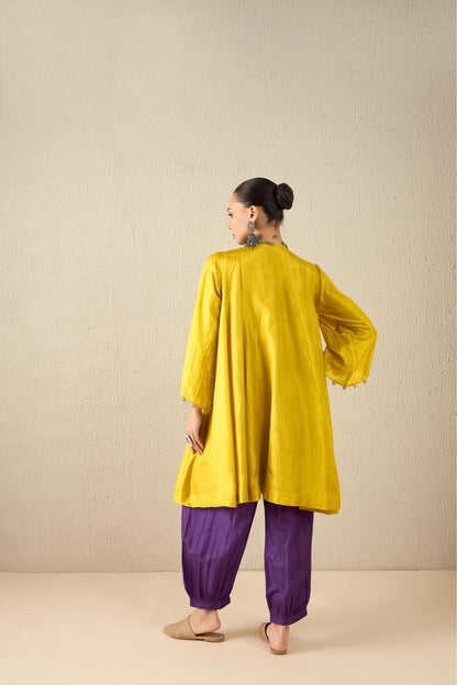 Afghani Silk Set (Yellow Upper, Purple Pants)