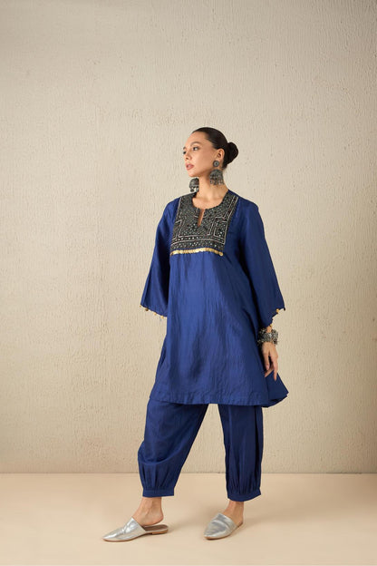 Afghani Silk Set (Navy Blue)