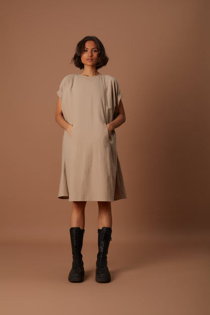 Beige Pocket Dress