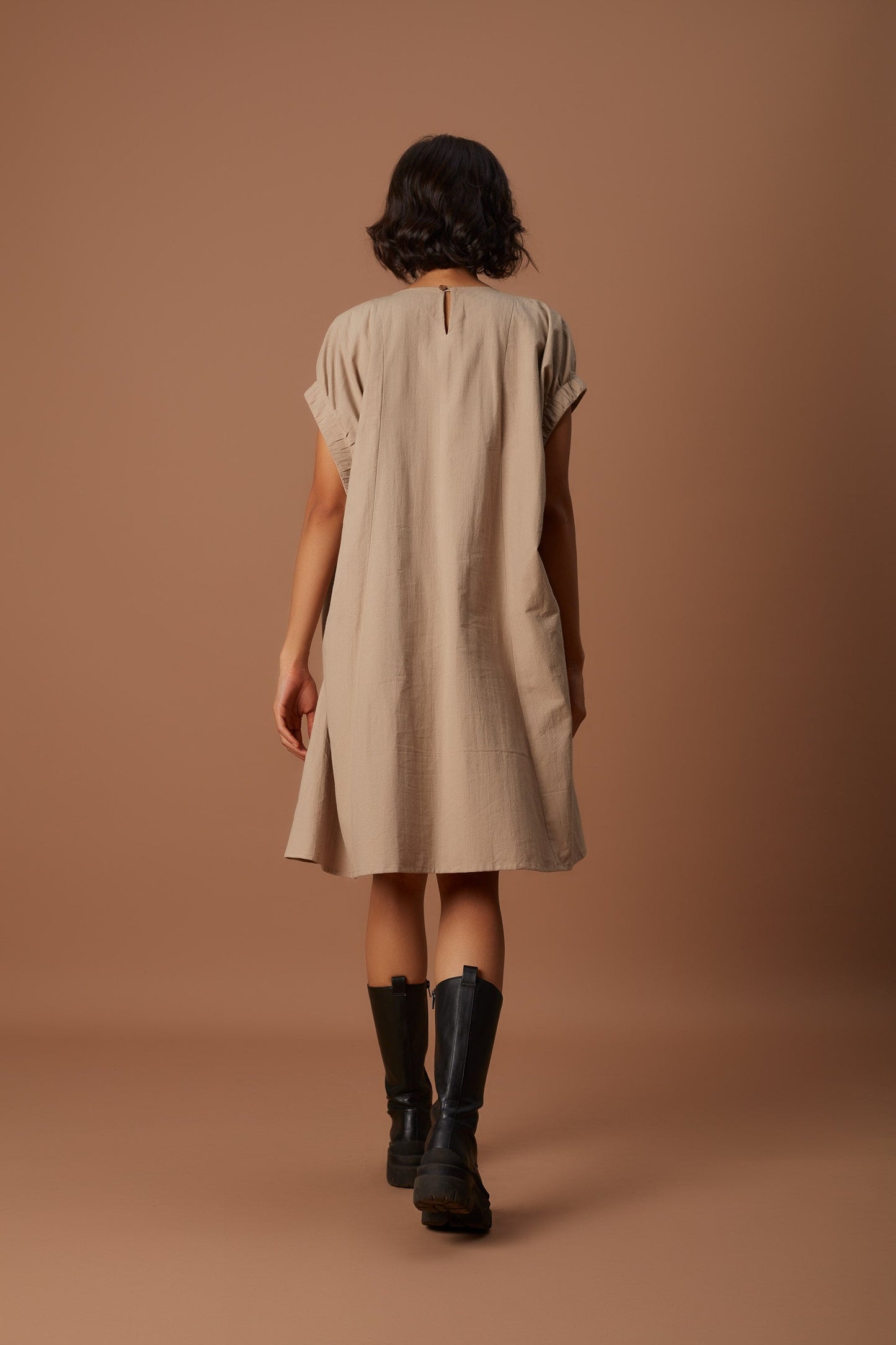 Beige Pocket Dress