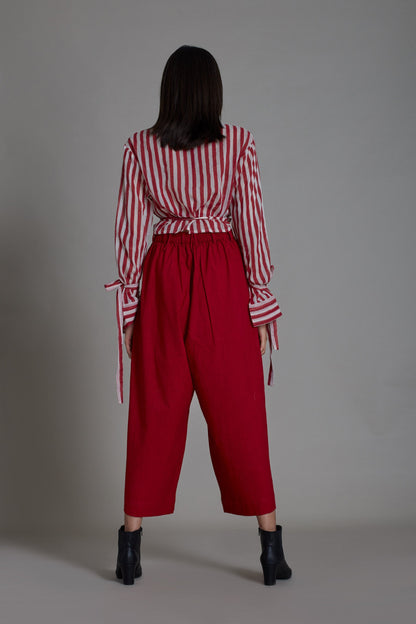 Bridge Stripe Shirt-Red