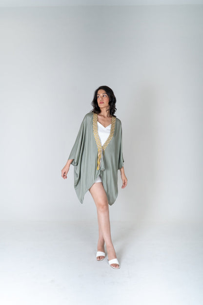 Green Braided Short Cape