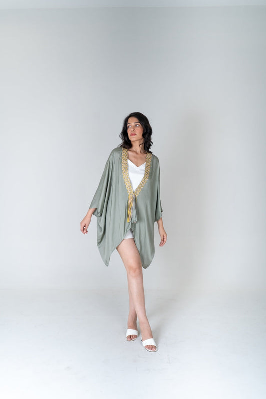 Green Braided Short Cape