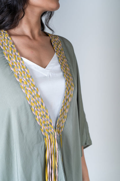 Green Braided Short Cape