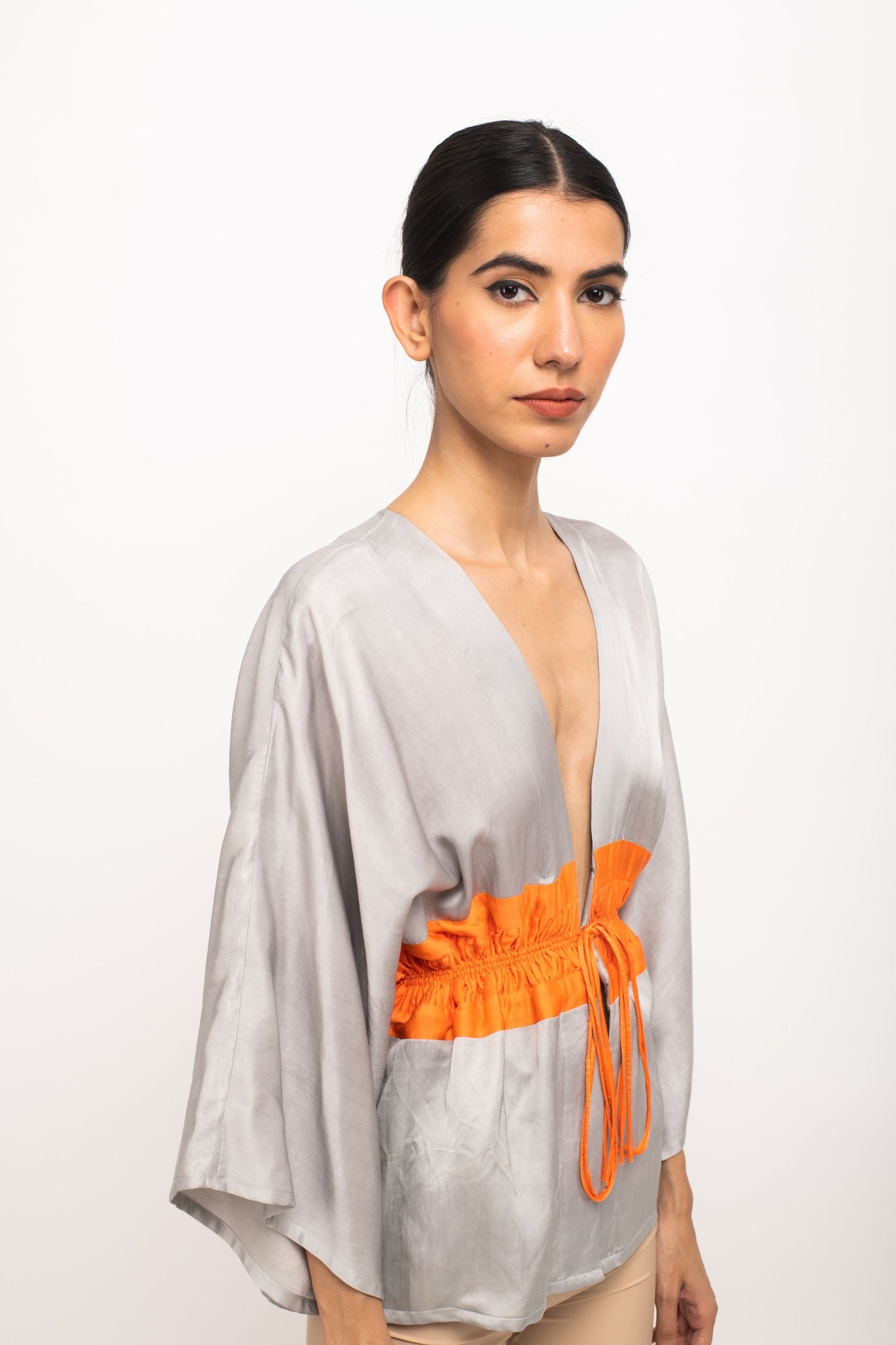 Grey-Orange Short Cape