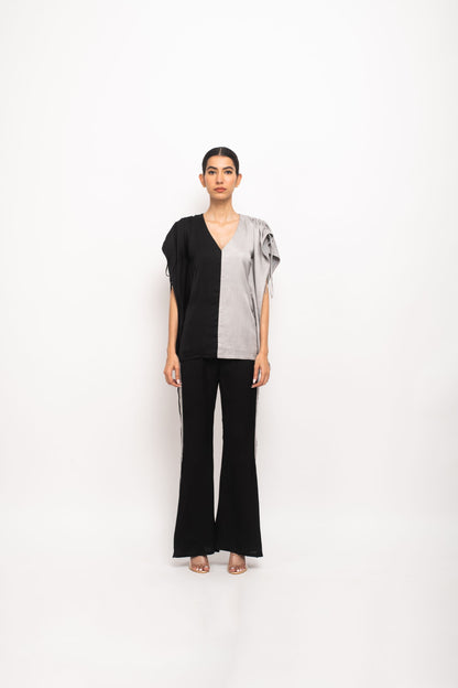 Black-Grey Kaftan Set