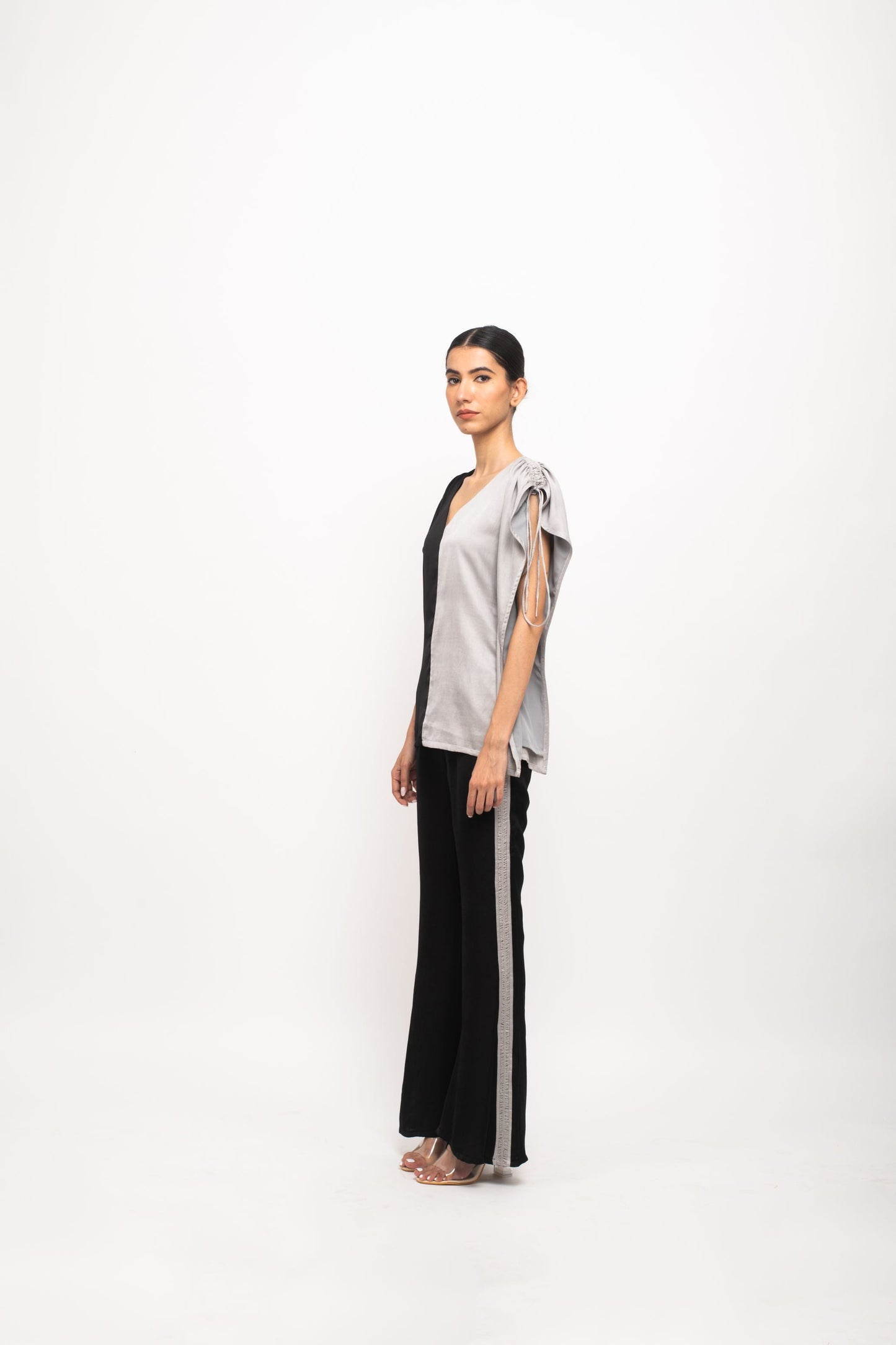 Black-Grey Kaftan Set