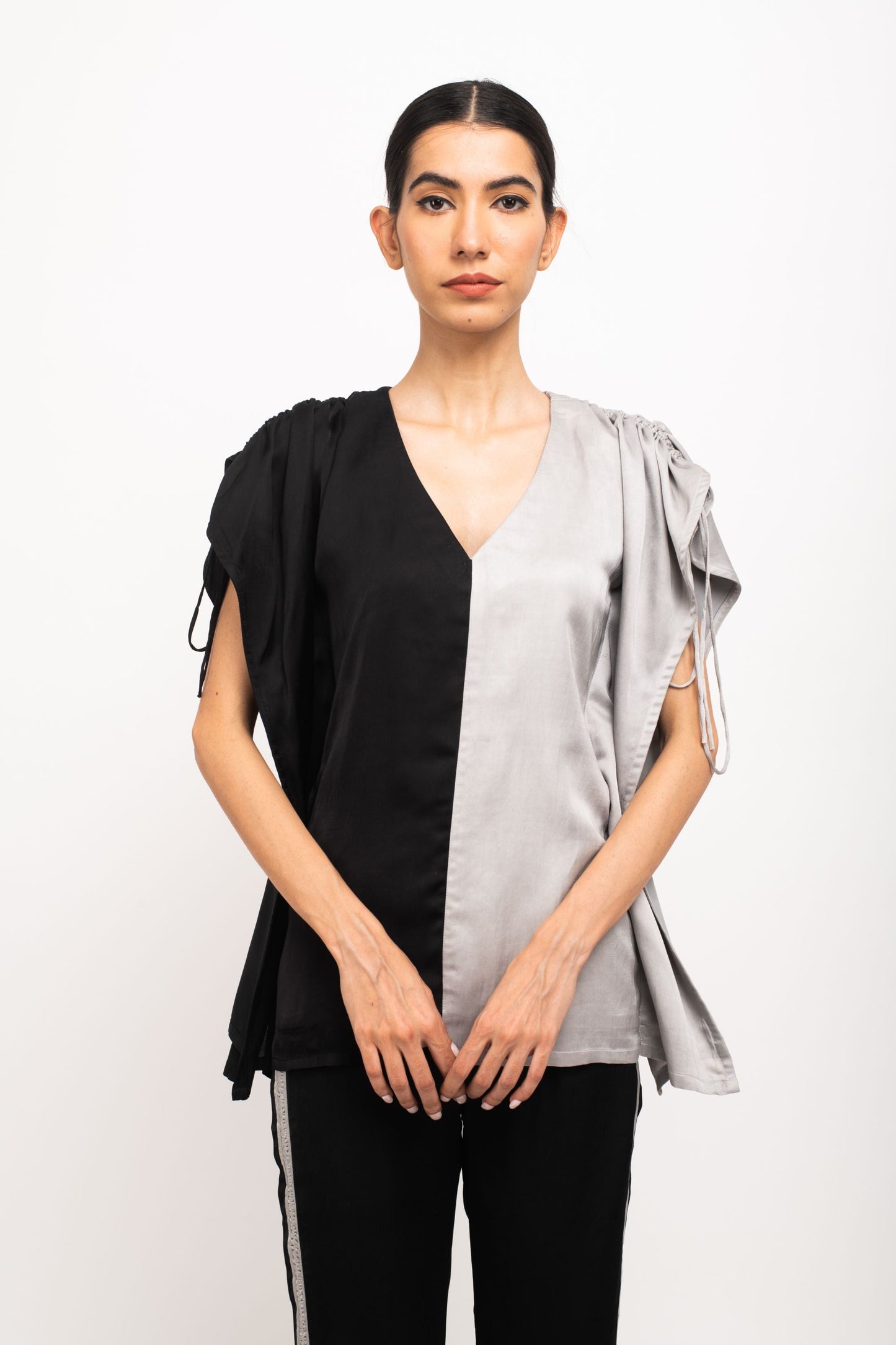 Black-Grey Kaftan Set