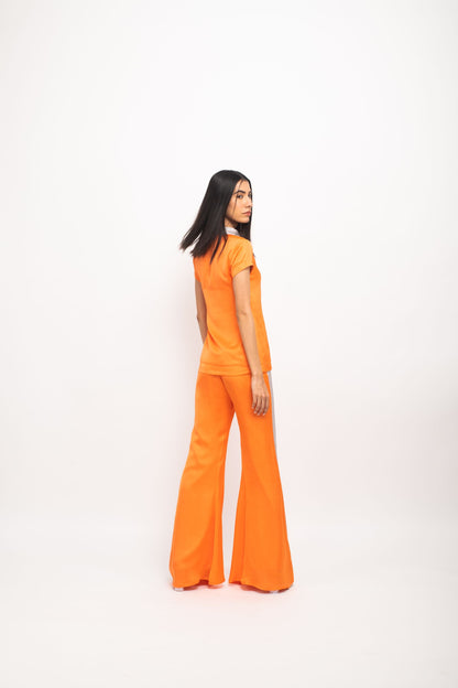 Orange-Grey Co-ord Set