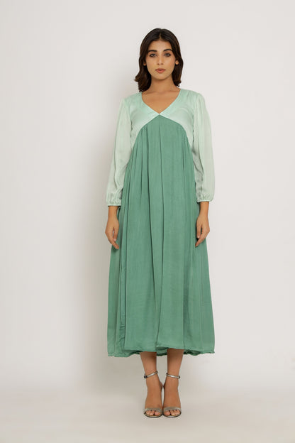 Teal-Tea Green Maxi Dress