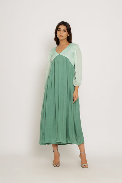 Teal-Tea Green Maxi Dress