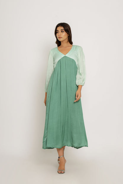 Teal-Tea Green Maxi Dress