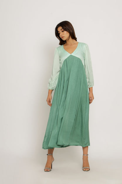 Teal-Tea Green Maxi Dress