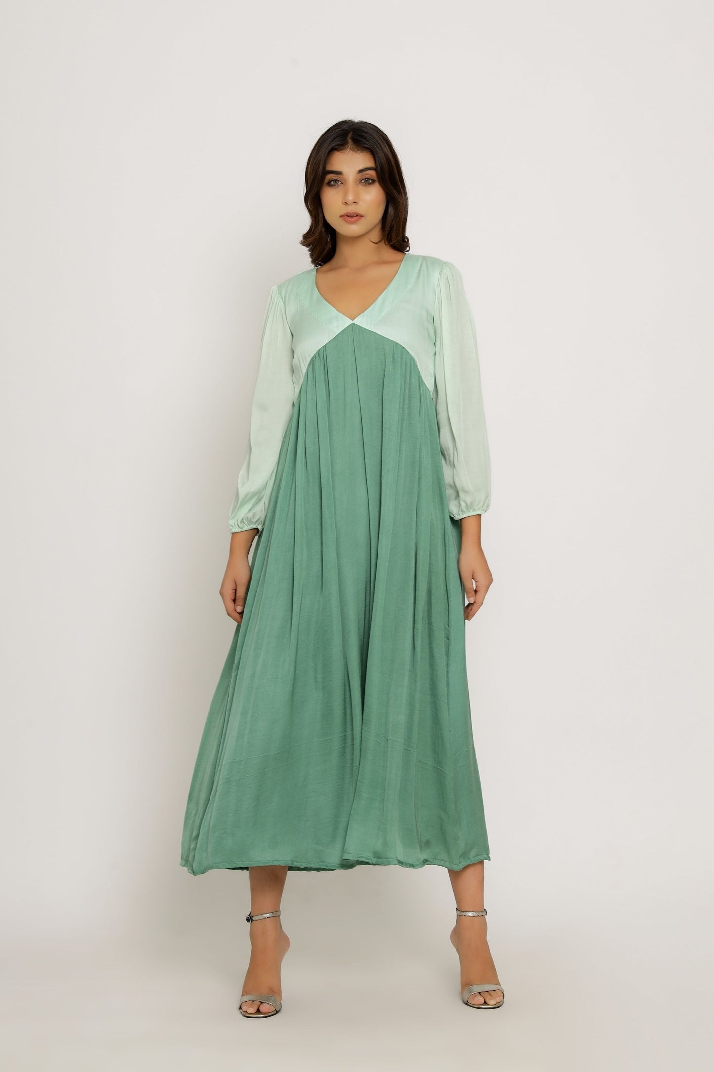 Teal-Tea Green Maxi Dress