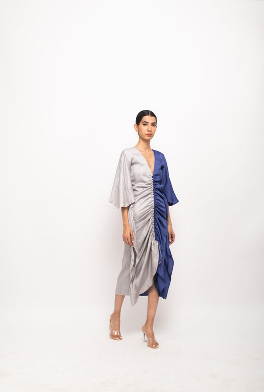 Grey-Blue Kaftan Bodycon Dress