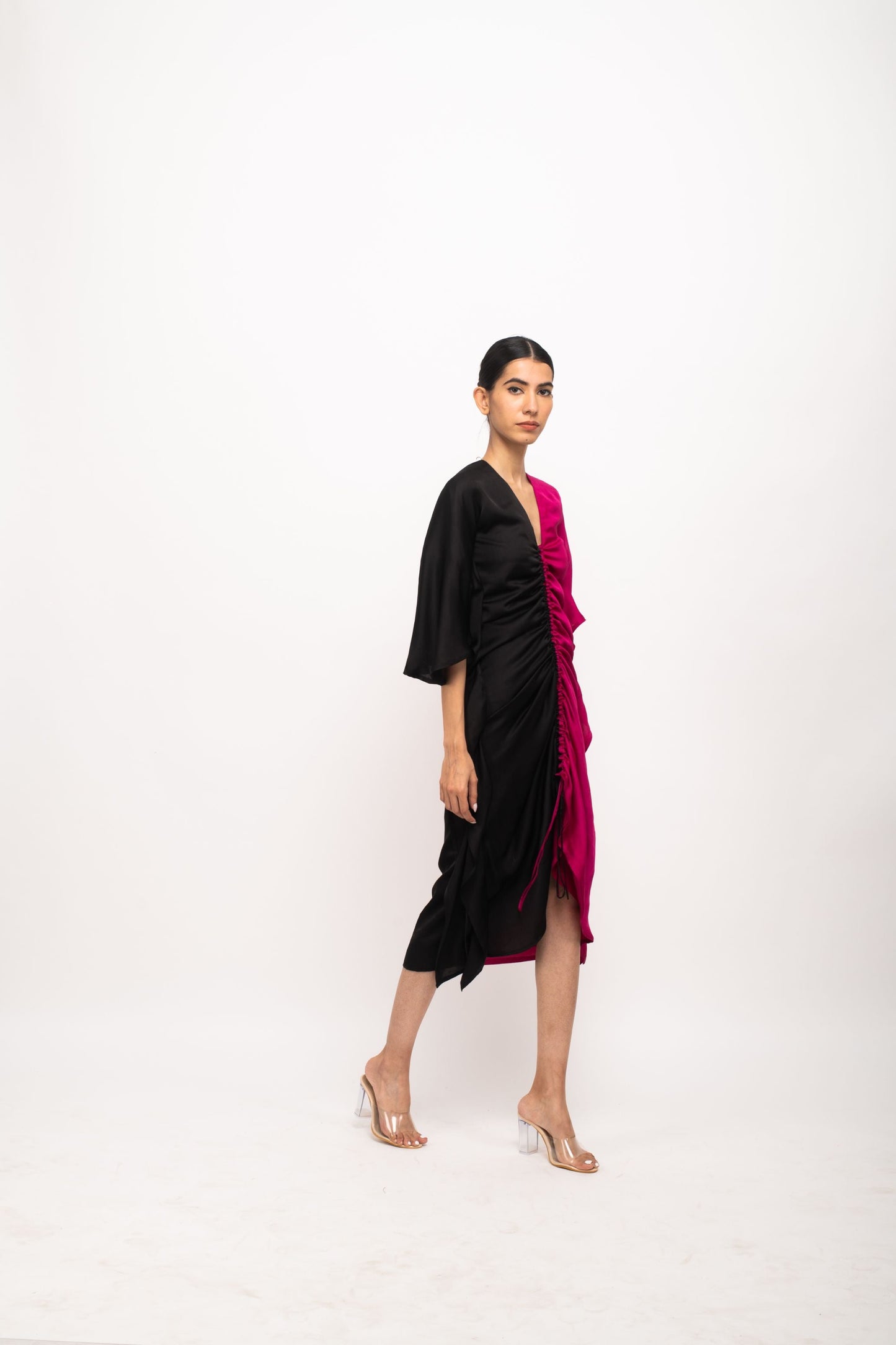 Black-Wine Kaftan Bodycon Dress