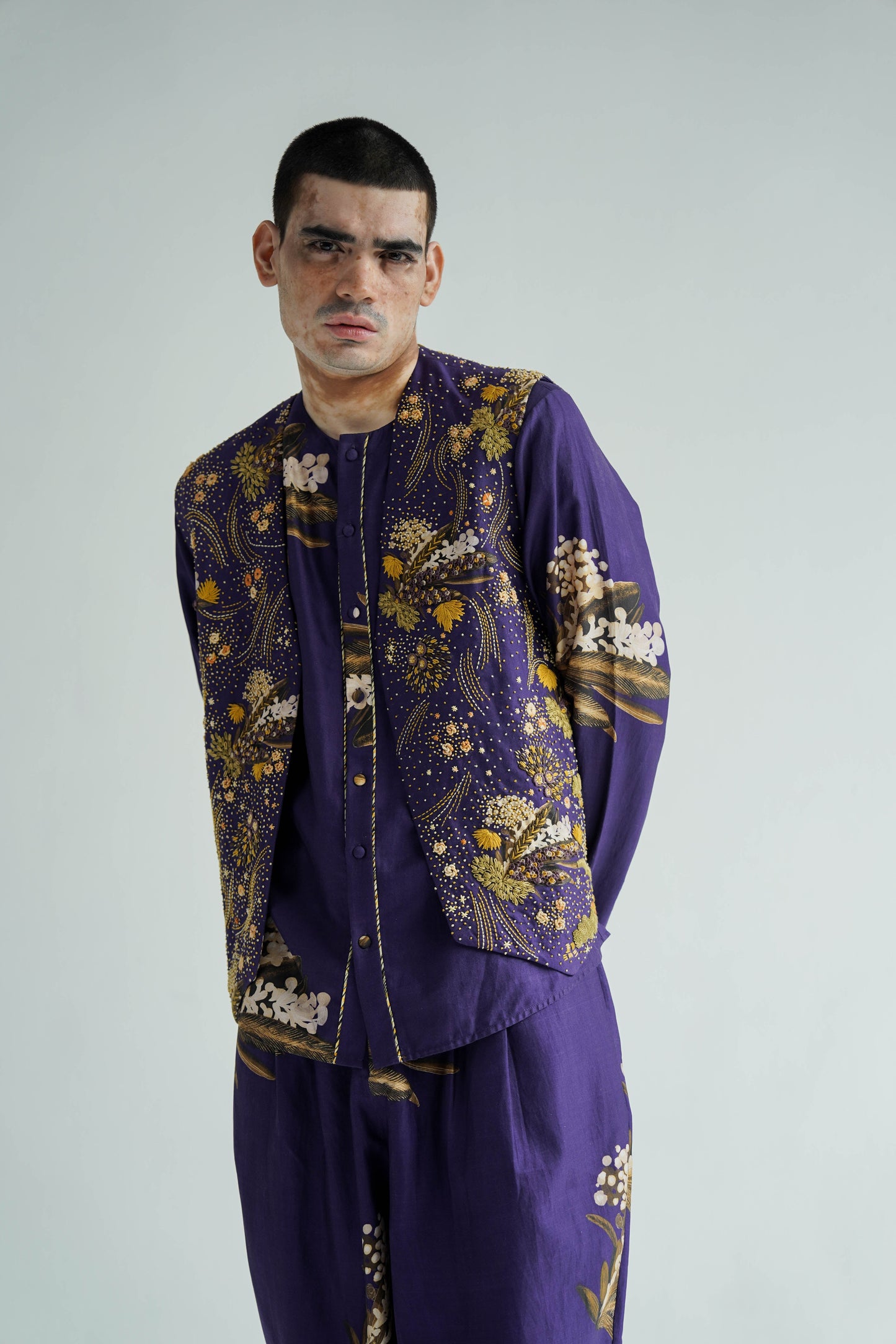 Amethyst Mens Embroidered Vest