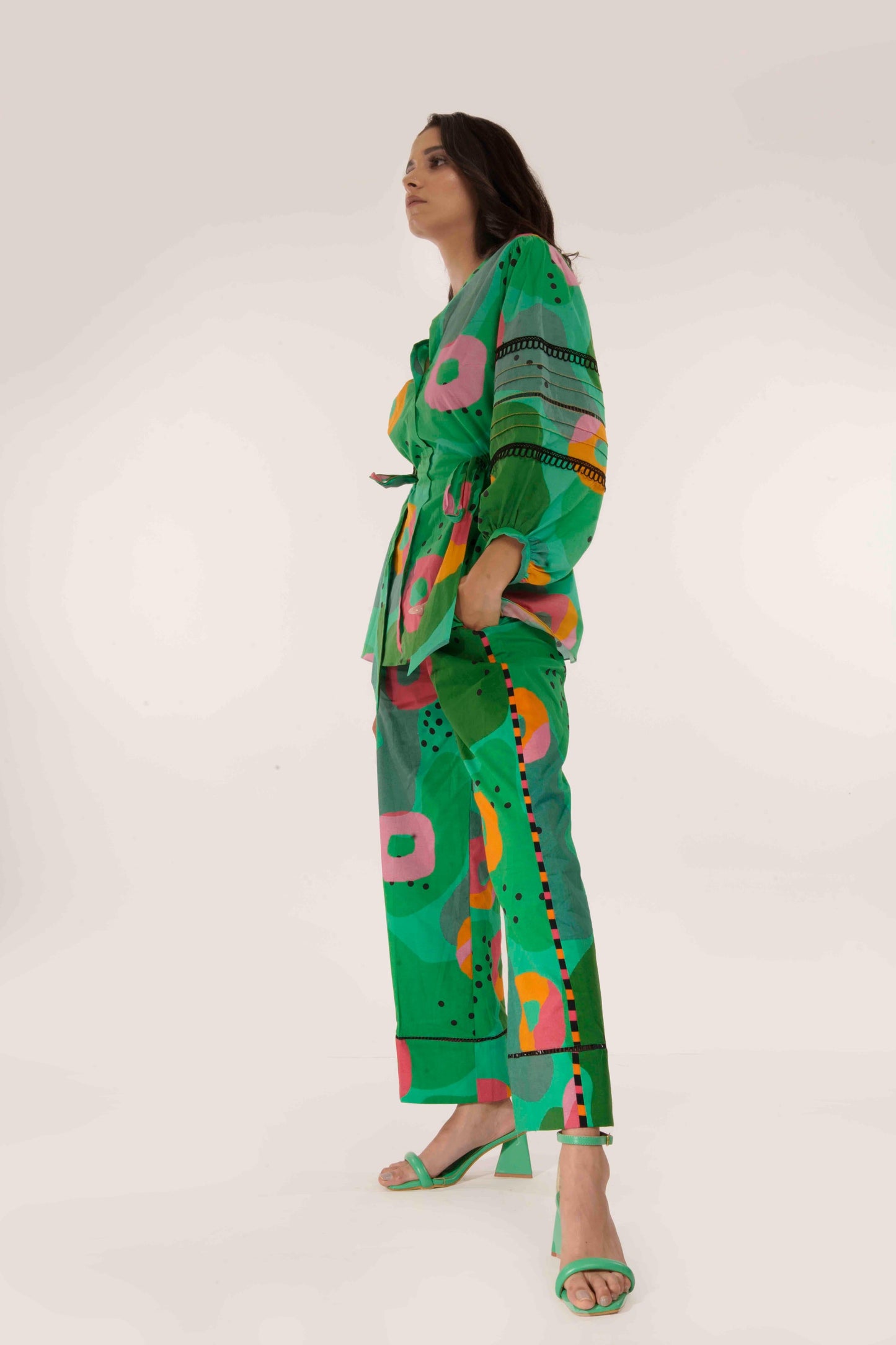 Bloom Co-ord Set (Green Print)