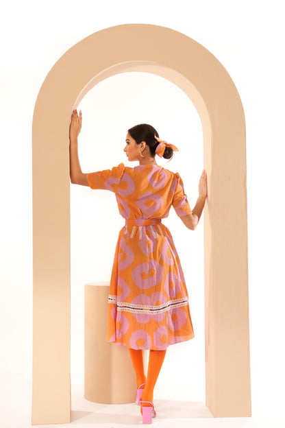 Julie Dress (Tie and Dye- Pink Orange)