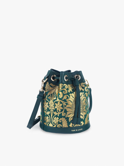 Bombay Bucket (Forrest Green Brocade)