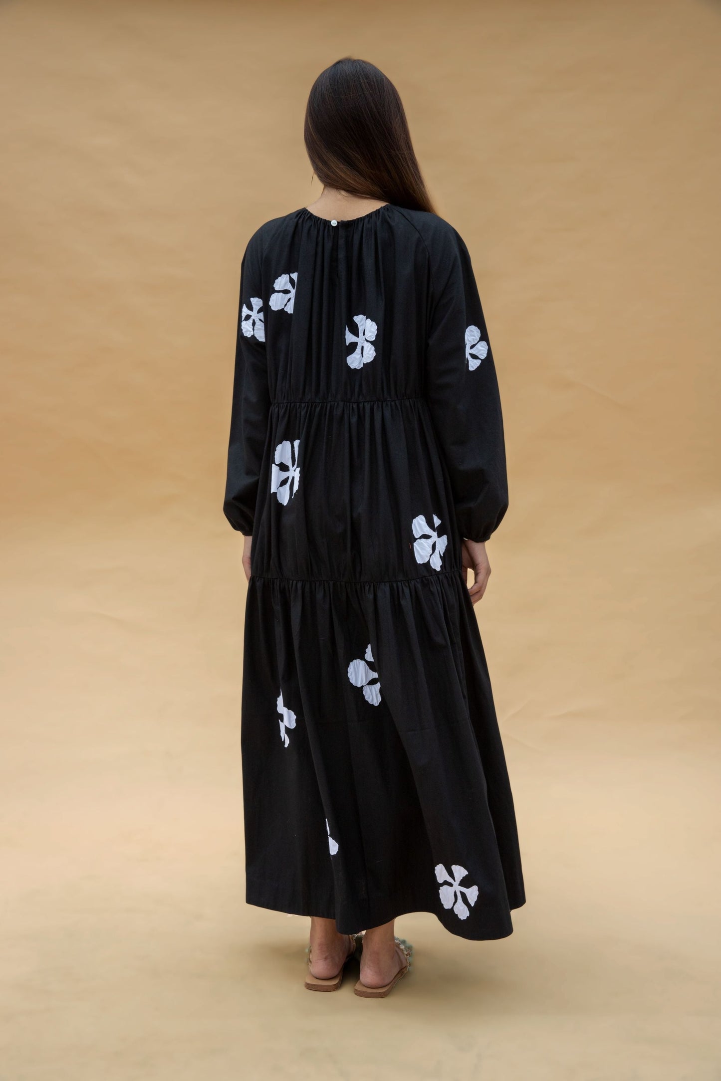 Gai Dress - white on Black