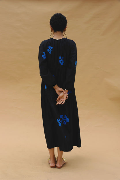 Gai Dress - Blue on Black