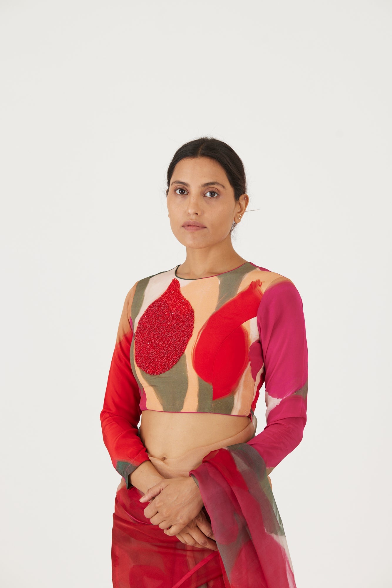 Lei Lani Red Embroidered Blouse