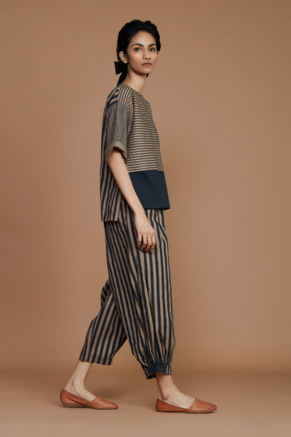 Brown with Charcoal Striped CB Ekin Top