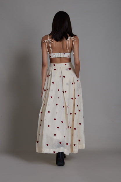 Heart Lehenga-Oatmeal