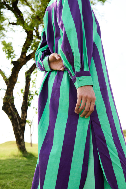 Iris Coord Set (Purple & Green Stripes)