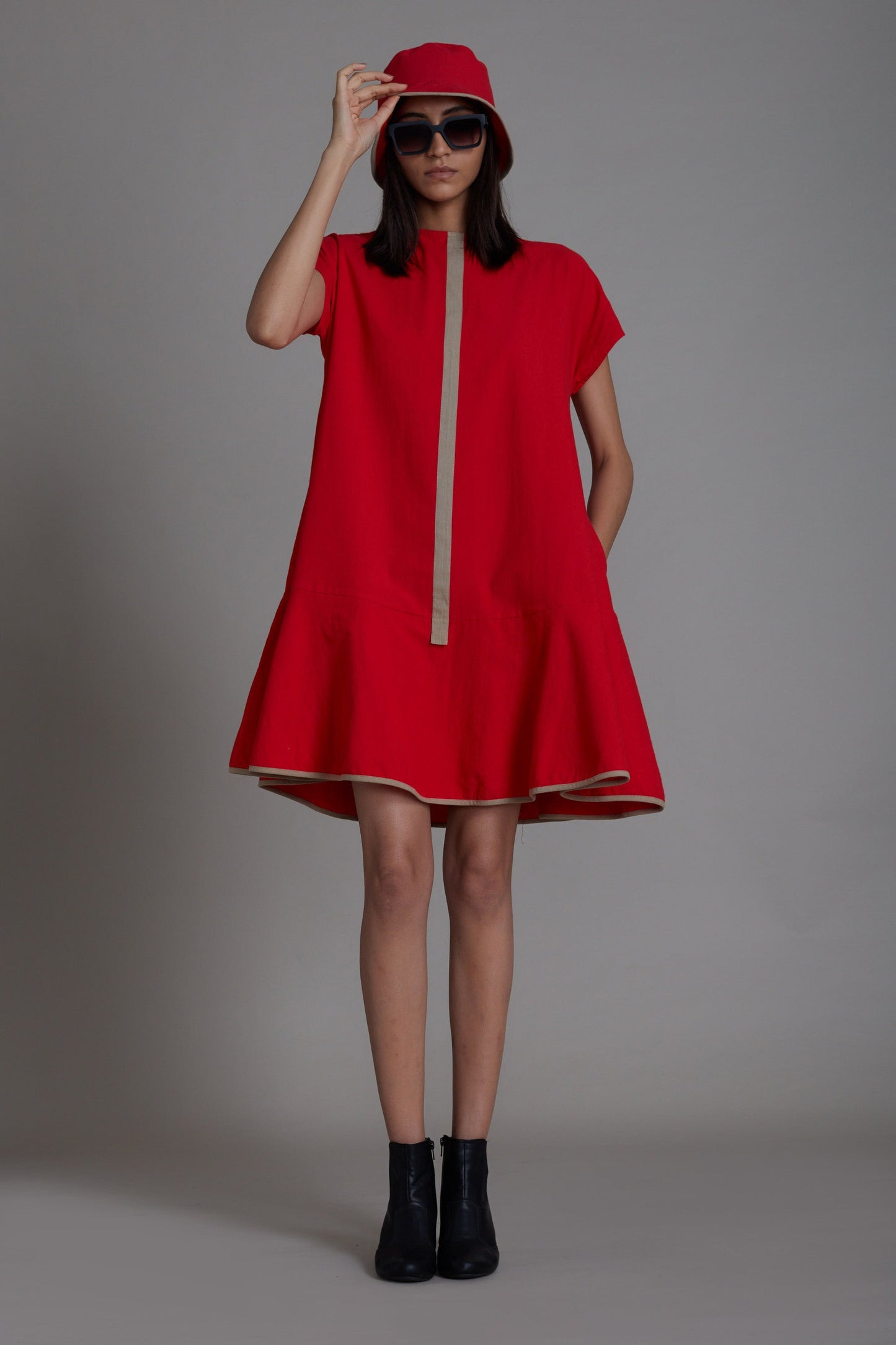 Red A-line Dress