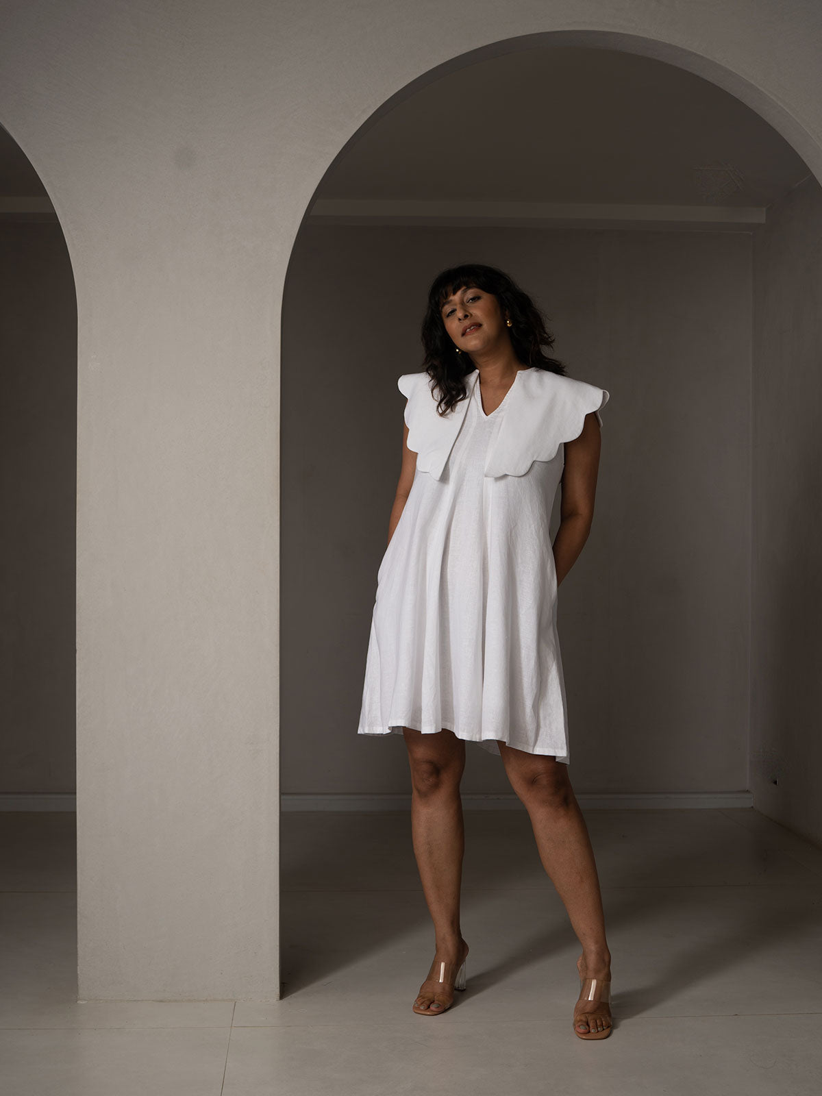 Amal Linen Collar Dress