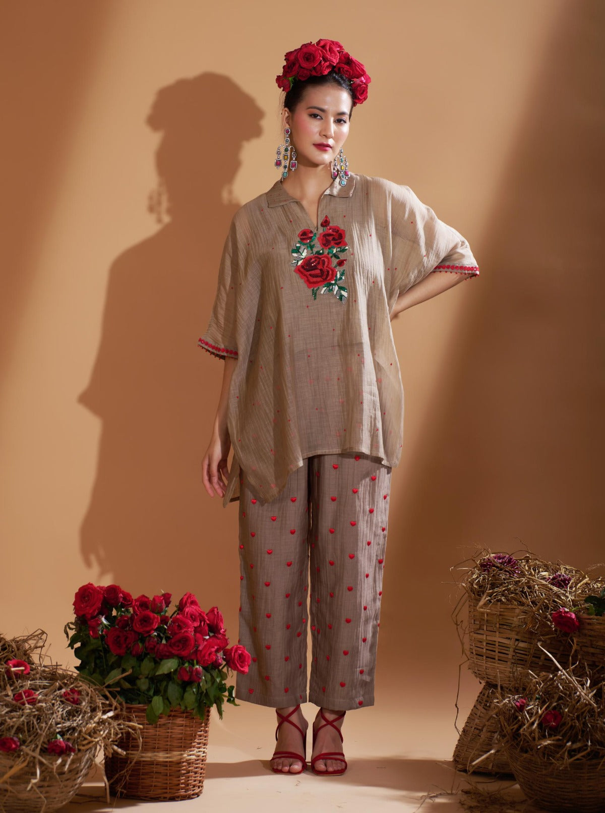 Rosy Kaftan Set (Beige)