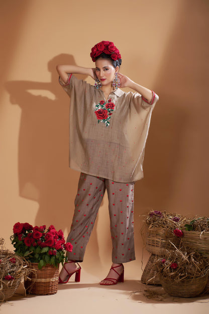 Rosy Kaftan Set (Beige)