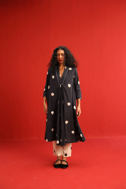 Polka A-line Kurta Set