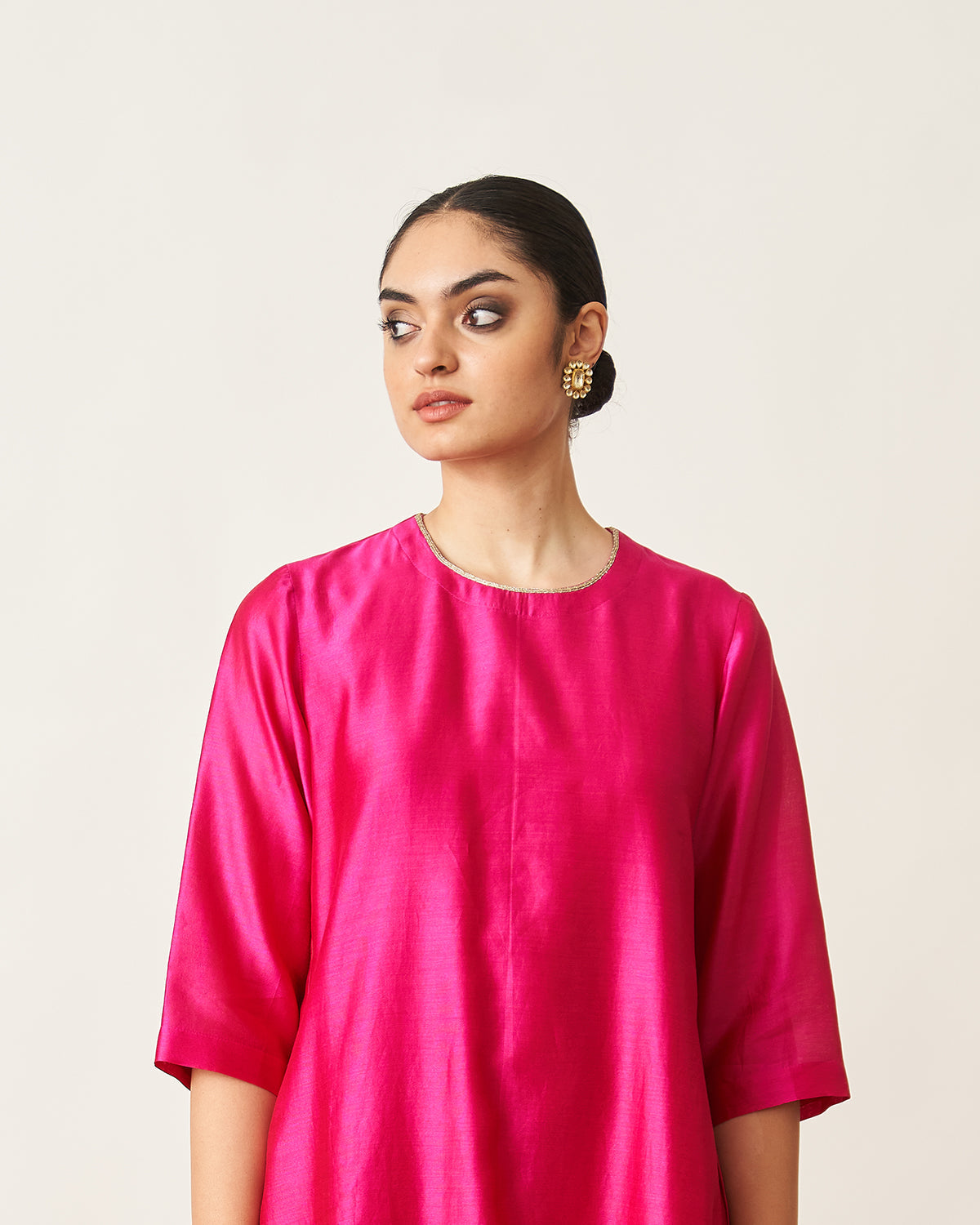 The Rani Pink Silk Chanderi Set