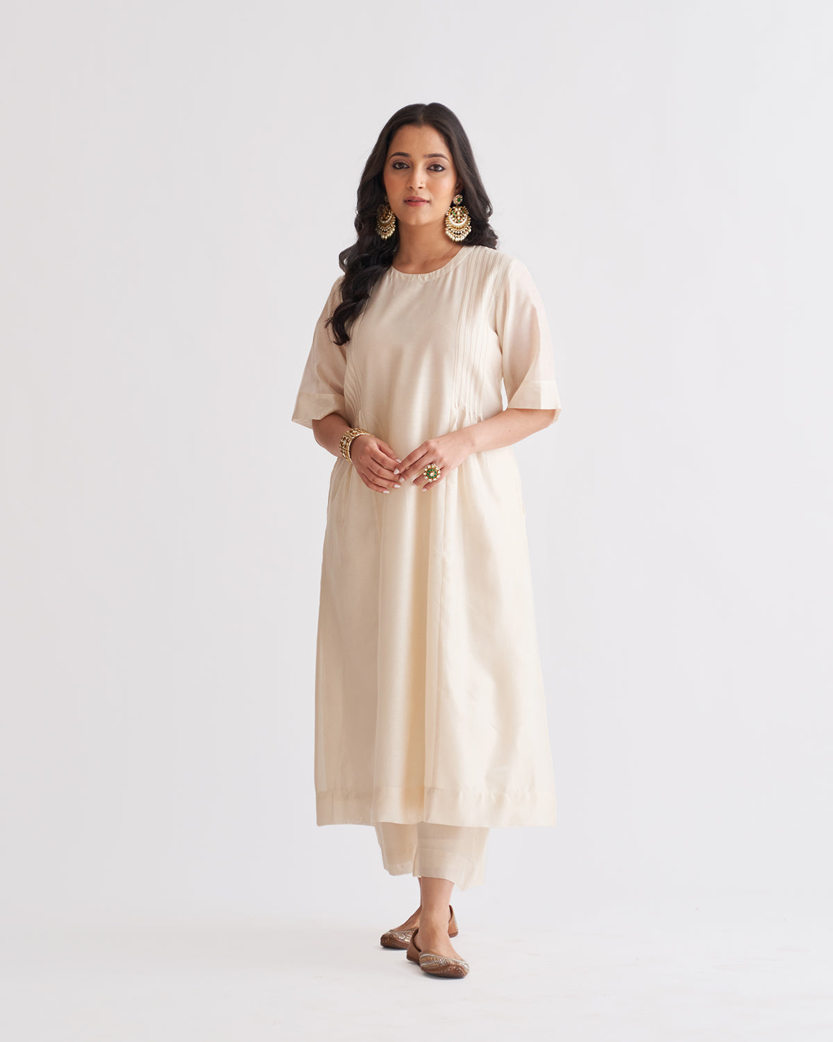 The Off-White Silk Chanderi Ensemble