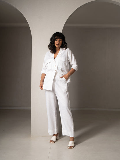 Amal Linen Lapel Co-ord Set