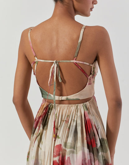 OffWhite Roma Rose Backless Dress